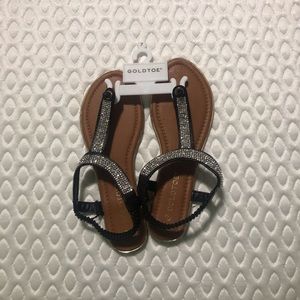 Black rhinestone sandals 💎